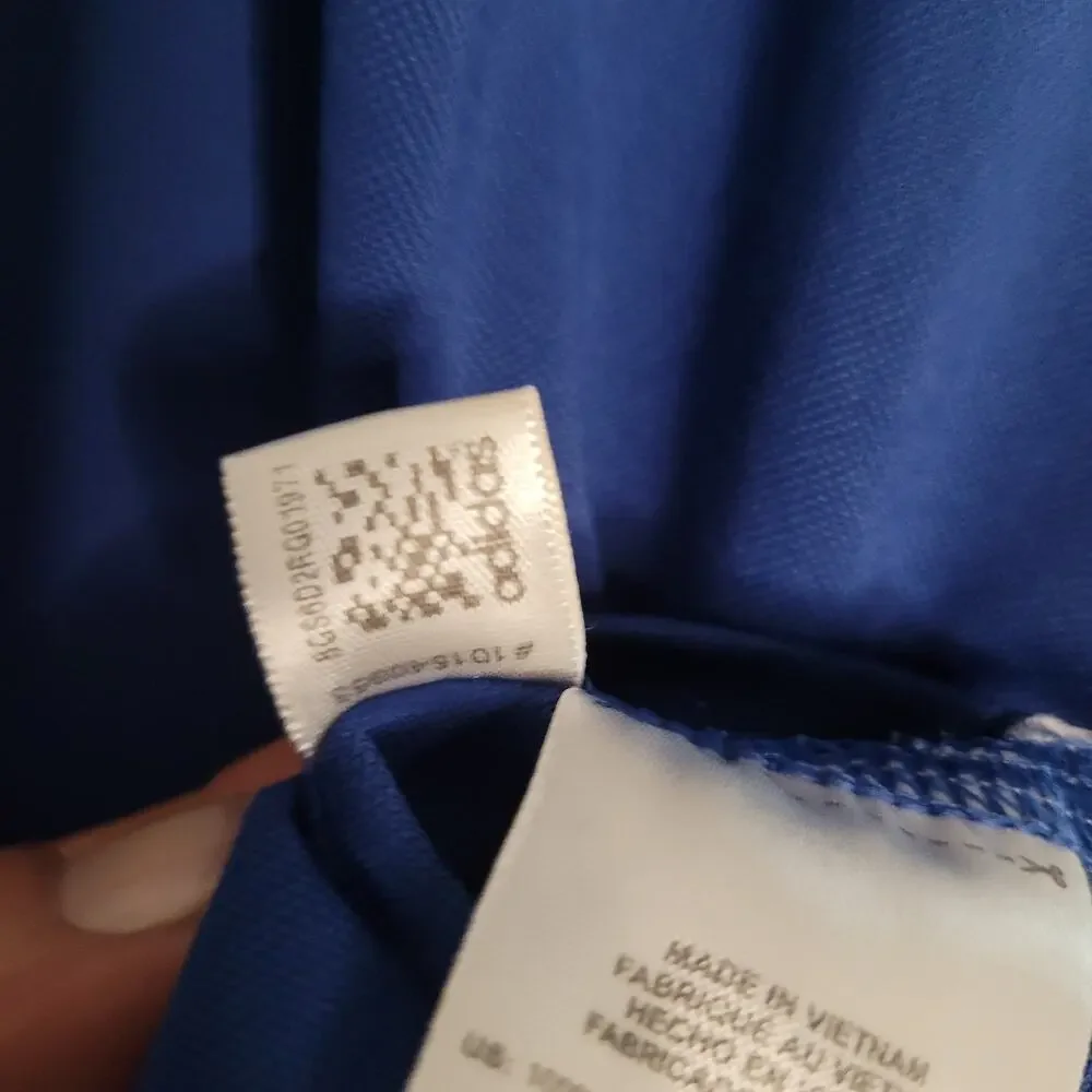 XL Adidas Blue Polo Shirt with White Stitching